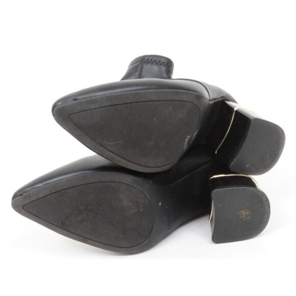 London Fog  Jericho Chunky Ankle Booties Black Vegan Leather Boots Womens 6.5M - Picture 9 of 11